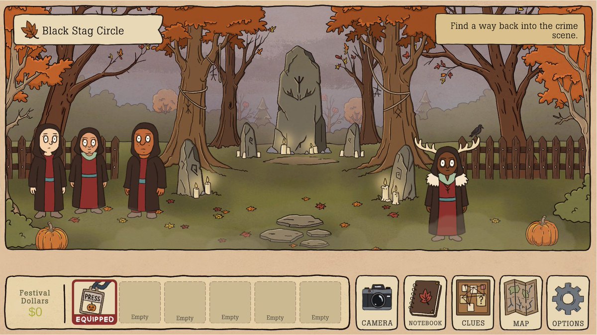 beeandboogames's tweet photo. @nftangelart Happy #ShowcaseThursday! 🫶

No Murders in Grimwick is a point-and-click mystery game set during a harvest festival. 

Become a journalist, turned detective to solve this whodunnit! 

Wishlist on Steam: 
https://t.co/PTExzzECSK https://t.co/EEuPw9bA1t