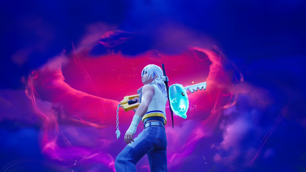 MasterRikii's tweet photo. Lo único que hago en partidas es buscar la llave espada y ponerme a posar pra hacer fotos ! #Fortnite #KingdomHearts #Riku https://t.co/W7WpB1B2jW