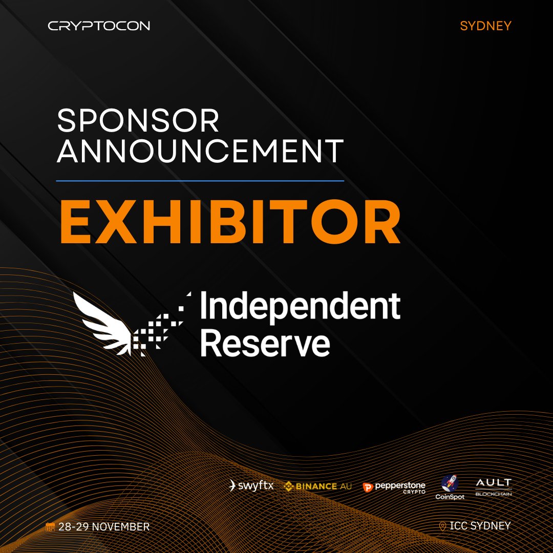 CryptoConANZ's tweet photo. We’re proud to welcome @indepreserve as an exhibitor at CryptoCon Sydney this November.

Founded in Australia and serving customers in New Zealand and beyond, Independent Reserve is a cryptocurrency exchange focused on secure trading and helping people and institutions access digital assets.

We’re excited to have the Independent Reserve team joining this year’s event as we bring together the brightest minds in crypto, trading and fintech.

See you there! → https://t.co/ZpAPXQhqbU
