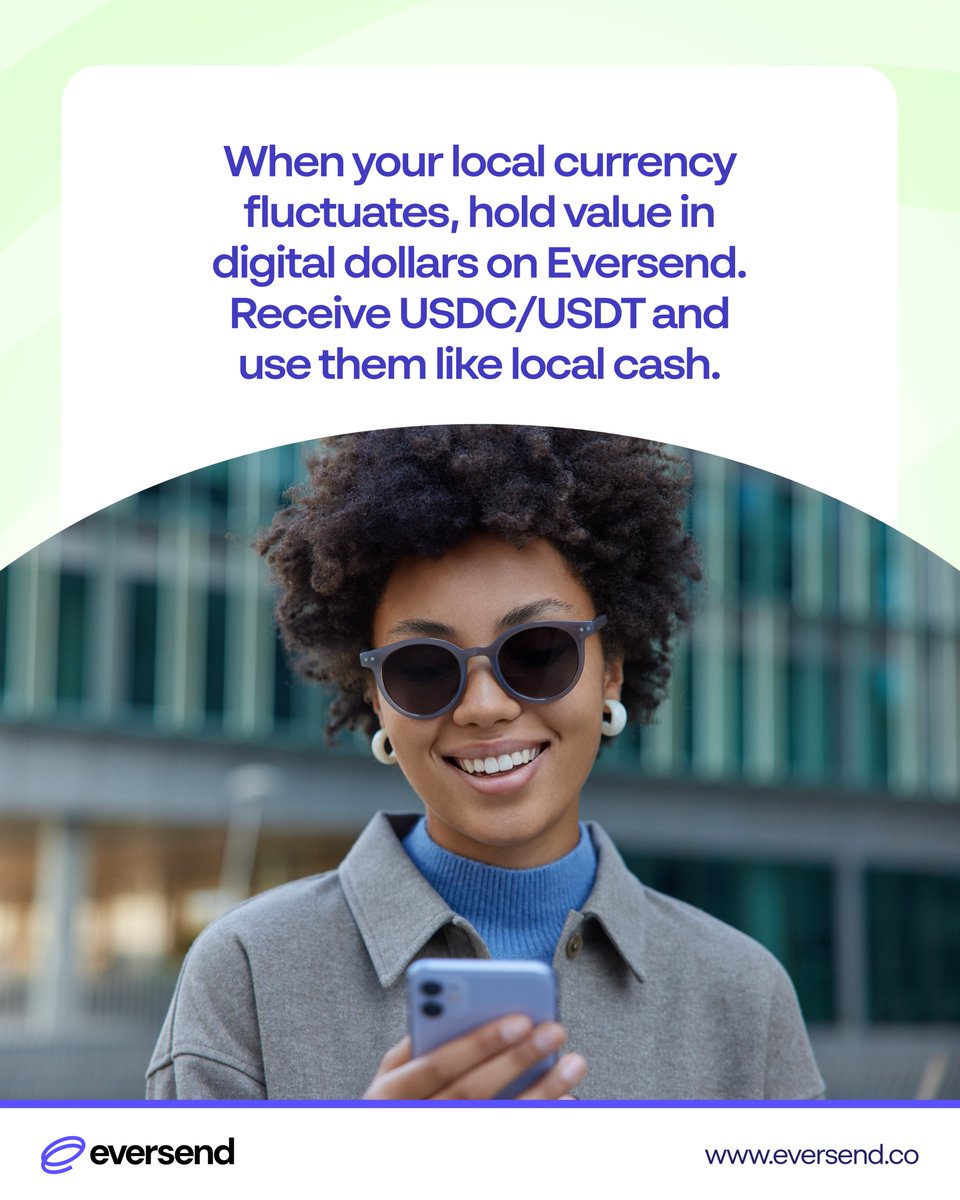 eversendapp's tweet photo. Watching your local currency slide is stressful 🥲. 

Holding some value in digital dollars can help you plan: on Eversend you can receive and keep USDT and USDC balances and convert to local currency whenever you choose and use them like cash 💰. 

Explore stablecoins: https://t.co/Dy3tyuj9SG.