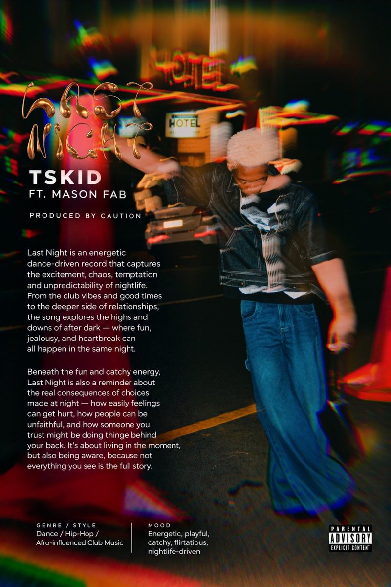 TSKID_SA's tweet photo. LAST NIGHT IS OFFICIALLY OUT ON ALL MUSIC STREAMING PLATFORMS

#trendingréels
#TrendBTC
#viralvídeo
#explore https://t.co/qUIpnkEU6P