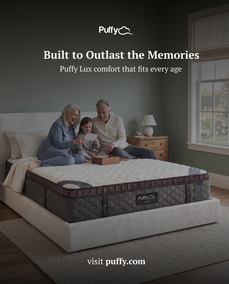 PuffyMattress's tweet photo. "I told my mom about Puffy and she bought one also! They are so comfortable." — Tami

Comfort that fits every age, made to last generations.

13,500+ 5-star reviews. https://t.co/bW00LBrI3V