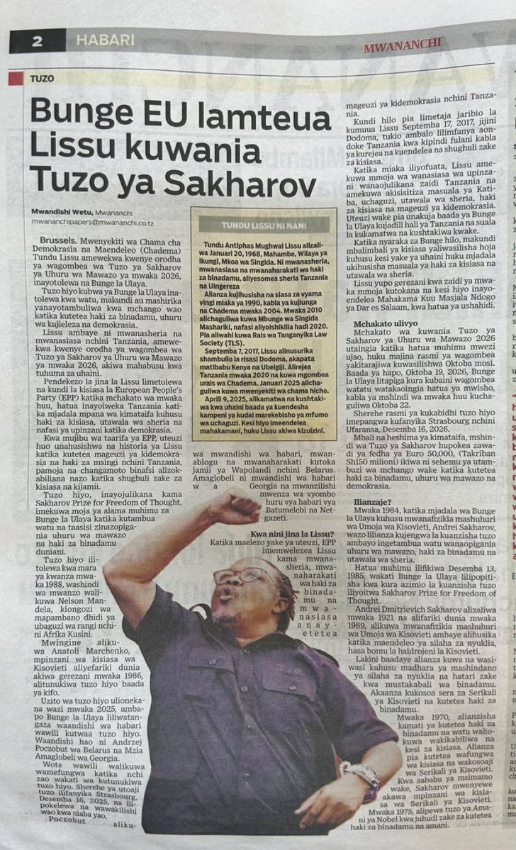 lifeofmshaba's tweet photo. Tuzo kubwa sana hii 

Dunia nzima inatangaziwa nini kinaendelea Tanzania https://t.co/nD1CZiycsT