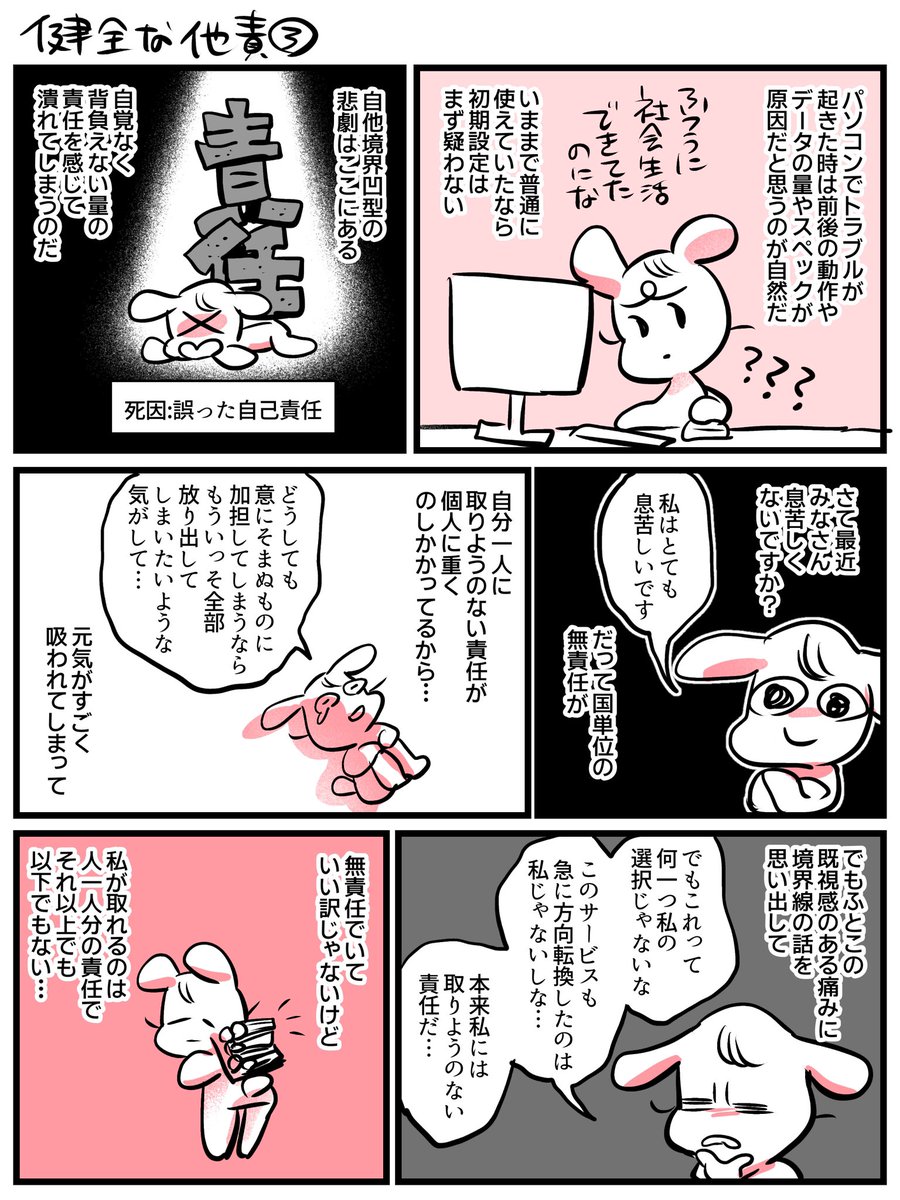 6_13mu_imi's tweet photo. 健全な他責(自他境界について考えた日記) 

#むいみの日々 https://t.co/jHY6Rgbks1
