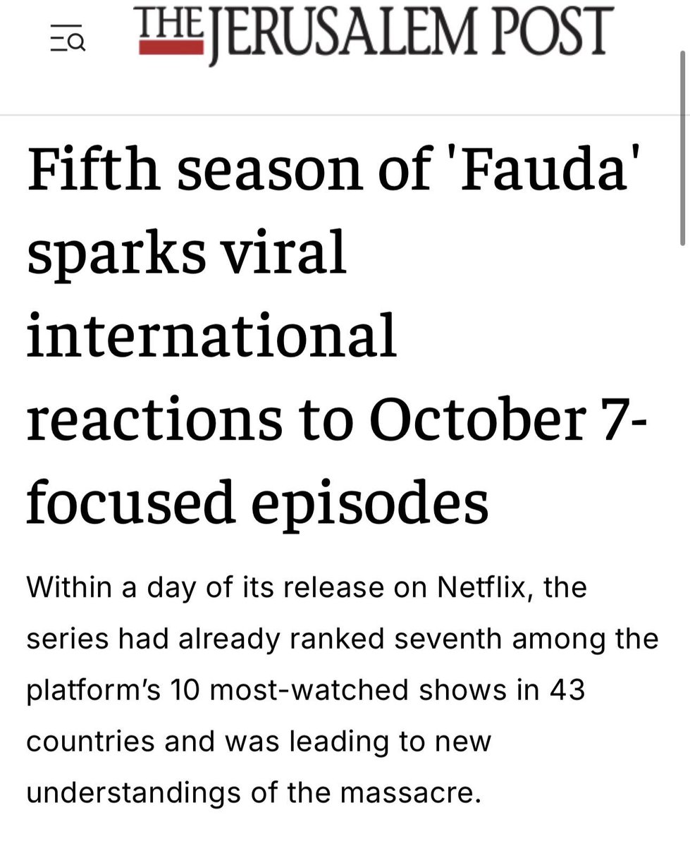 FaudaOfficial's tweet photo. We can’t say thank you enough 🙏🏻
Fauda Season 5 is making waves around the world, and we’re so thrilled you’re enjoying our hard work and the message behind it💪🏻
Follow for more content and updates 🔥 https://t.co/NFZiBNC0h9