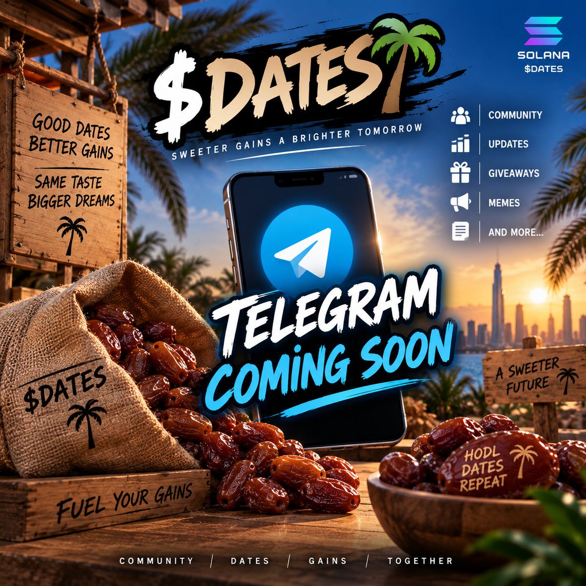 BillDatesSOL's tweet photo. 🌴 $DATES is just getting started.

❤️ Like
🔁 Retweet &amp; Share
➕ Follow

🚀 Telegram community coming SOON!

Stay tuned. Stay sweet. 🌴😎
$DATES #Solana https://t.co/2ypog7Z06d