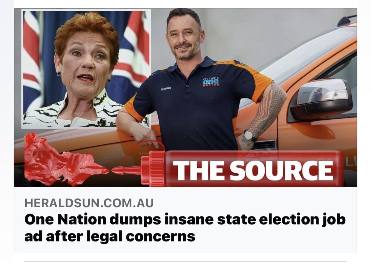LyndaFrench19's tweet photo. #AusUnions #springst
#OneNation’s Victorian state president #WarrenPickering wants to employ someone who will work full-time hours, weekdays and weekends, and extended hours through final weeks of campaign.” remuneration? Zilch
https://t.co/y3O2EdPy5T
https://t.co/lhtgGzc5xe https://t.co/hTSCt9bvDx