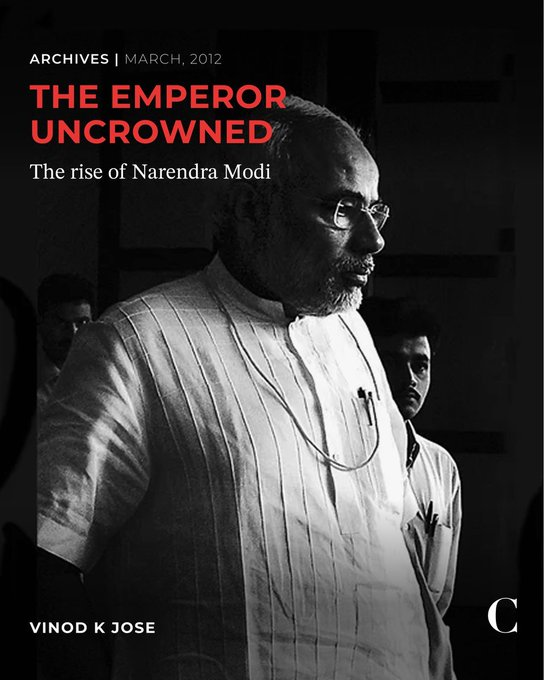 thecaravanindia's tweet photo. Archives | In a famous essay published in Seminar a few months after the riots in 2002, sociologist Ashis Nandy, one of India’s foremost public intellectuals, described having interviewed Modi more than a decade earlier, in the late 1980s, when the future chief minister was “a nobody, a small-time RSS pracharak trying to make it as a small-time BJP functionary”.

Nandy, who was trained as a clinical psychologist, recalled his impressions of Modi during their “long, rambling interview”:

"It left me in no doubt that here was a classic, clinical case of a fascist. I never use the term ‘fascist’ as a term of abuse; to me it is a diagnostic category comprising not only one’s ideological posture but also the personality traits and motivational patterns contextualising the ideology."

From March 2012, @vinodjose’s definitive profile of Modi: https://t.co/BZ6z3tSkO8