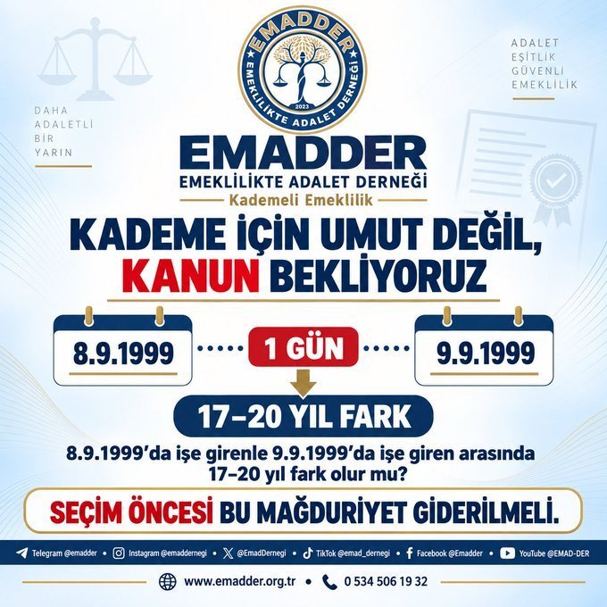ISIK_70_'s tweet photo. Adalet bir toplumun en büyük dayanağıdır.
Ama biz 1 gün yüzünden yıllar kaybeden
8.9.1999sonrası çalışanlarız
Eşitlik ilkesi hiçe sayıldı, çalışma barışı bozuldu.
Kademeli emeklilik toplumsal onarımın ilk adımı olmalıdır.
@Akparti 
@AKPartiTBMMGrup 
@isikhanvedat 
#RotamızKademe https://t.co/XA0l4gk0pF