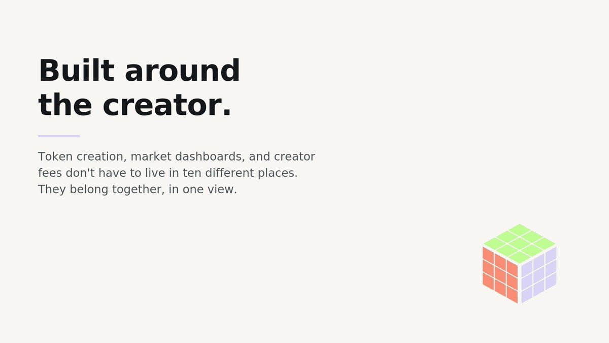 RubikCubeTrade's tweet photo. Token creation, market dashboards, and creator fees don't have to live in ten different places. They belong together, in one view. https://t.co/3RJrA3GL8s