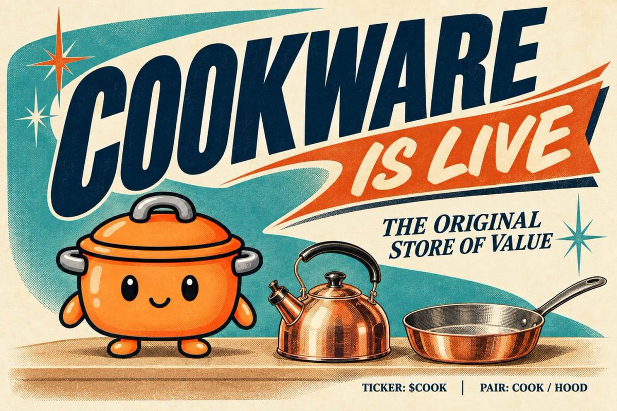 RobinhoodAlphaa's tweet photo. 🔥 New Robinhood Gem — $COOK

$COOK is starting to make noise on Robinhood Chain. 👀

A fresh concept inspired by the Cookware story, with $COOK holders earning $HOOD while the community grows around the idea.

Strong early activity and growing attention — definitely one to keep on the radar. 🚀

Could this be the next big Robinhood gem?

DYOR • NFA

🔗 https://t.co/EFTmYHmxbI