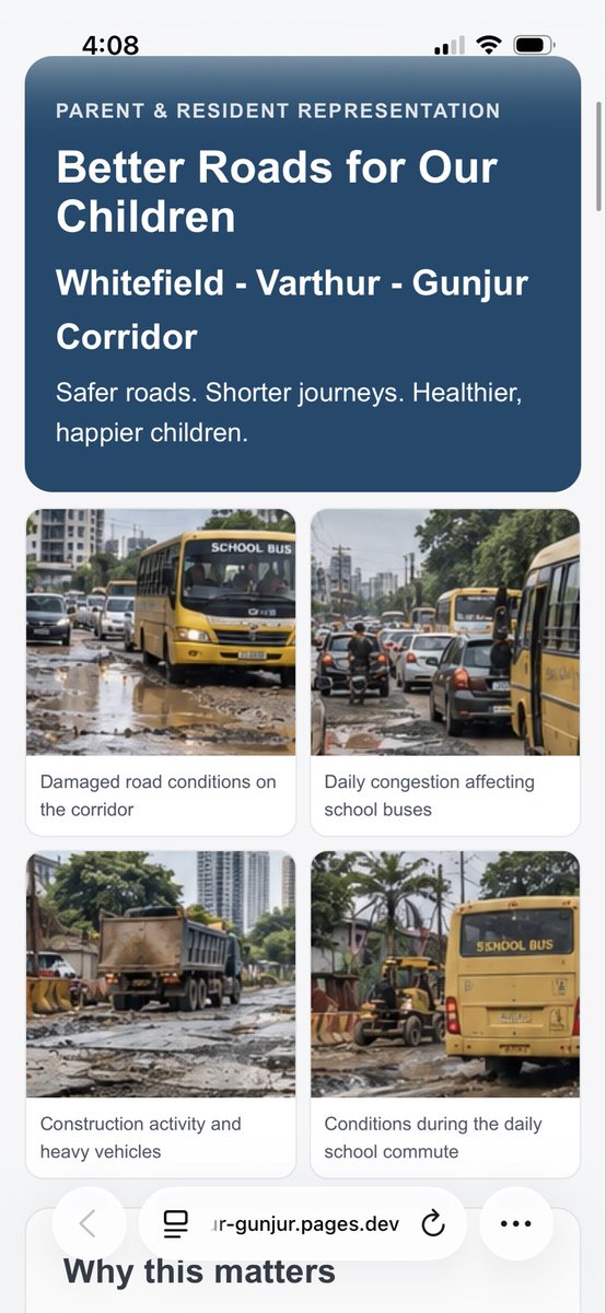 njvz145's tweet photo. Please support the students in Whitefield Varthur Gunjur corridor of East Bangalore. The kids left home for school at 6:30 am and have been on bus home 2 hours already. Not moving. This is every day. Inhuman. Somebody help.

@WFRising @RisingVarthur @DCPTrEastBCP @krishnabgowda https://t.co/GCZziT1YWc