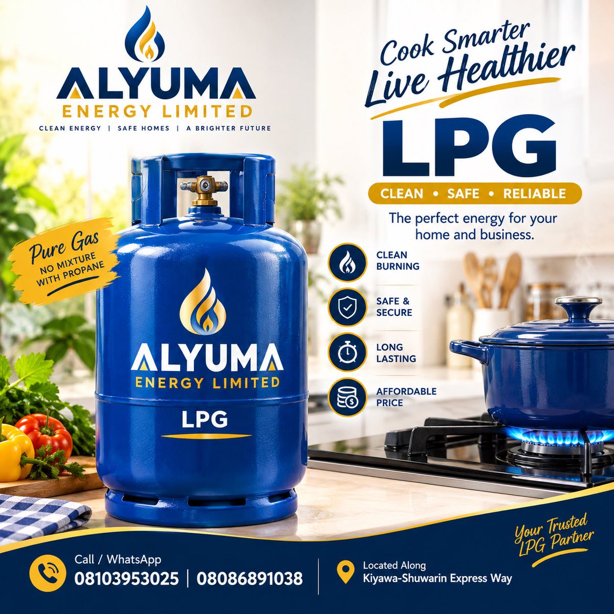 Misbahu_Dutse's tweet photo. Come to ALYUMA ENERGY LIMITED and get treated better…. for better service delivery…… When it comes to cooking gas… we got you covered ❤️👍 https://t.co/qvWRAGmCap