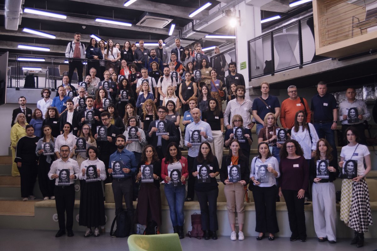 MediaFreedomEU's tweet photo. In Budapest at UNCOVERED 2026, we gathered in solidarity following the 2 September acquittal of Yorgen Fenech in the murder of Daphne Caruana Galizia. A huge setback for justice. We add our voice to the campaign to keep the fight for accountability alive. #JusticeForDaphne https://t.co/sVv2OmUT2M