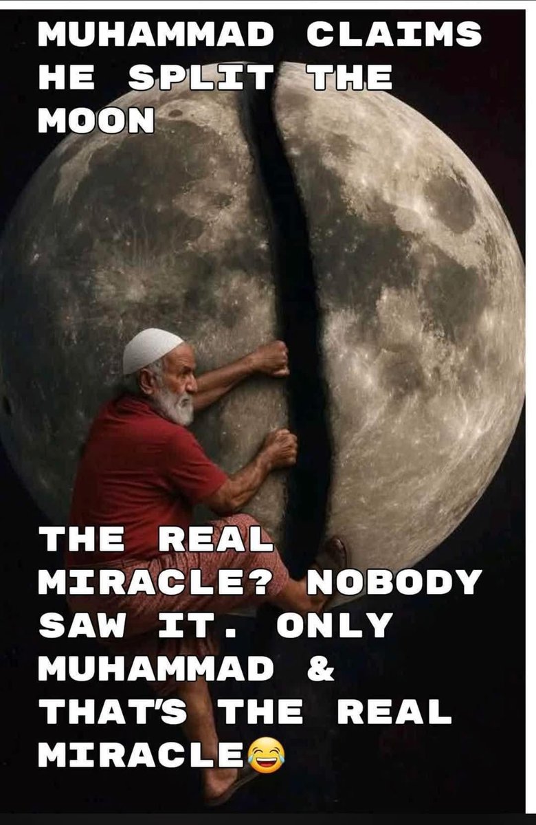 ALJANNABl's tweet photo. Going by his islamic logic, is Lateef not saying Pedophile Màlúwùmed (Piss Be Upon Him) used jinn to achieve the big lamba of spliting the moon into two in Surah Al-Qamar (54:1–2). But na shirk if Yoruba do Ẹbọ. Pls @KR3Wmatic and @rsalami208 who is breeding these foolani pigs? https://t.co/T8bIwOIPwm