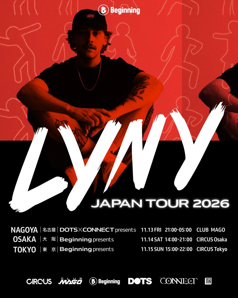 DOTS_NAGOYA's tweet photo. 🌐 "LYNY" 初来日 🌐

🗓️ 2026.11.13 ㈮｜21:00-5:00
📍 CLUB MAGO @CLUBMAGO 

Fred again..., RL Grime, Hamdi, Peekaboo
らトップアーティストからもサポートを受ける
『 LYNY 』のジャパンツアーが決定🇯🇵🔥

🎟️ TICKET : https://t.co/6XR4lkUrhY https://t.co/3OvrAc2Atf