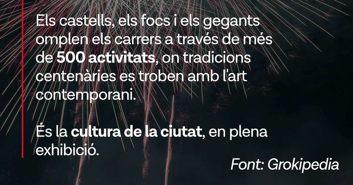 bsm_upf's tweet photo. Des de fa més de 150 anys, #Barcelona s'atura cada setembre per celebrar #LaMercè: castells, correfocs i gegants on la tradició es troba amb l'art contemporani. 🎉

Però és molt més que una festa. És el reflex d'una ciutat oberta, creativa i innovadora, la mateixa on estudiar a la UPF-BSM vol dir formar part d'una comunitat de més de 130 nacionalitats.

Feliç Mercè a tothom! ❤️

#UPFBSM