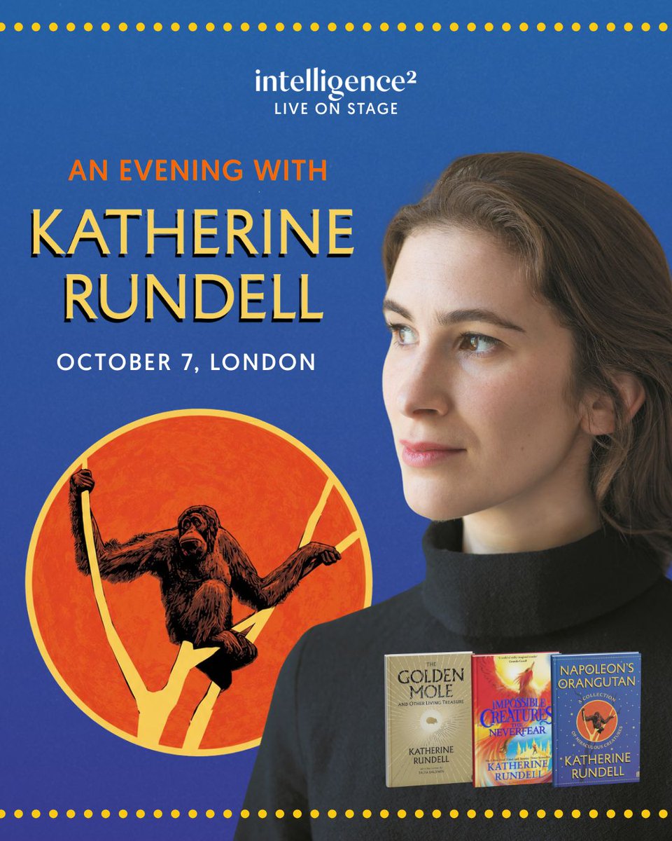 intelligence2's tweet photo. KATHERINE RUNDELL LIVE IN LONDON.

This October, the bestselling author of The Golden Mole and Impossible Creatures joins us at Conway Hall to explore some of the most extraordinary animals on Earth – and why they are worth fighting to save.

Book Now: https://t.co/CTgDGMVIYb https://t.co/cqqzZVujg1