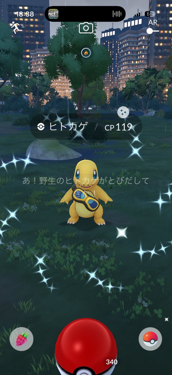 faa_pkmn's tweet photo. なんとか一安心🥲❣️出た瞬間息が止まった😂
昨日の時点で出してる人結構居てたからしょげてたけど元気出た！ありがとうカゲ( ˘ω˘ 🫶)ところで今日300匹くらい捕まえたのに背景4匹ってしぶすぎない？バグってるんじゃないの？😇 https://t.co/OoAdUF84mW