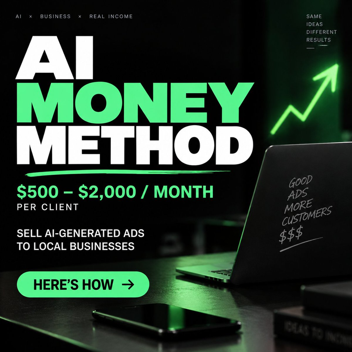 ELPablo_ai's tweet photo. You can sell AI-generated ads to local businesses for $500–$2,000/month.

You don't need a huge audience.
You don't need to be a professional designer.
You don't even need to run the ads yourself.
You create the creatives → businesses use them → you charge monthly.
Here's the exact system I’d use: 🧵