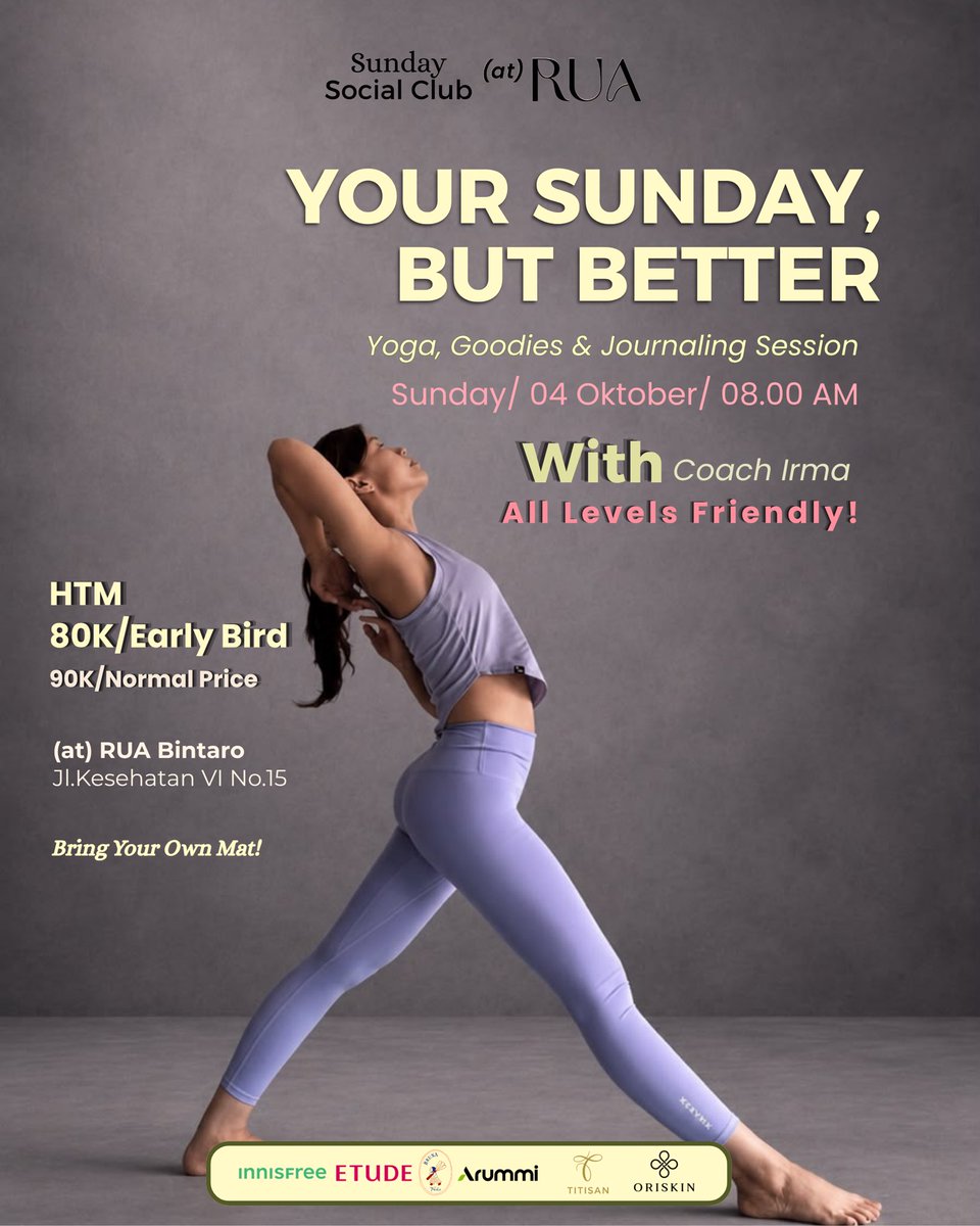calonorgrich's tweet photo. 🎀 EARLY BIRD SOLD OUTTT!!
Normal price tinggal dikit lagiii!! 🧘🏻♀️✨
Yuk buruan secure your spot sebelum kehabisan juga 🥹🤍
jangan sampai cuma bisa liatin story orang yoga ya girlss… see you on the mat! 🎀☀️
#yogaevent #yogabintaro #zonauang https://t.co/sXKh4BgANK