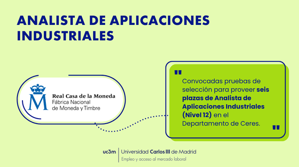 eaml_uc3m's tweet photo. ¡6 plazas de empleo fijo en la FNMT! 🏛️

💼La Fábrica Nacional de Moneda y Timbre convoca oposiciones para Analista de Aplicaciones Industriales (Dep. CERES).

🗓️ Fecha límite de inscripción: 29 de septiembre

Toda la info:
https://t.co/lswWpmNdsA https://t.co/JIHPSTtIV7