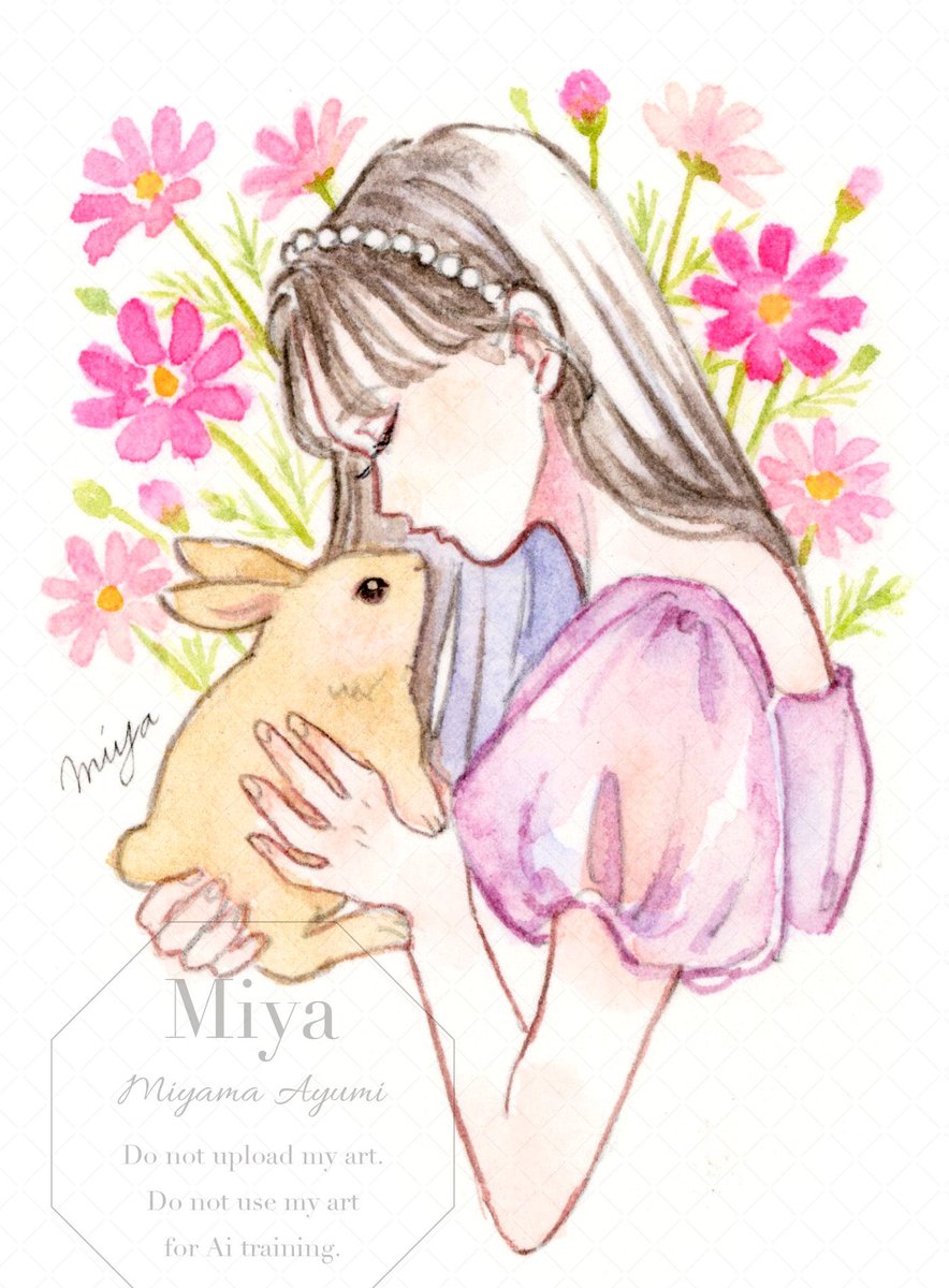 miyaU_U's tweet photo. 💐🐇🌷
#透明水彩 https://t.co/38xXVV8l08