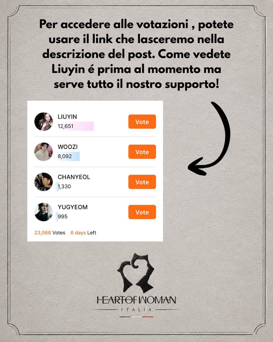 HOWItalia's tweet photo. Tutorial su come collezionare i voti e votare per #LIUYIN 🦋

#HEARTOFWOMAN https://t.co/MXCQeEmNqb