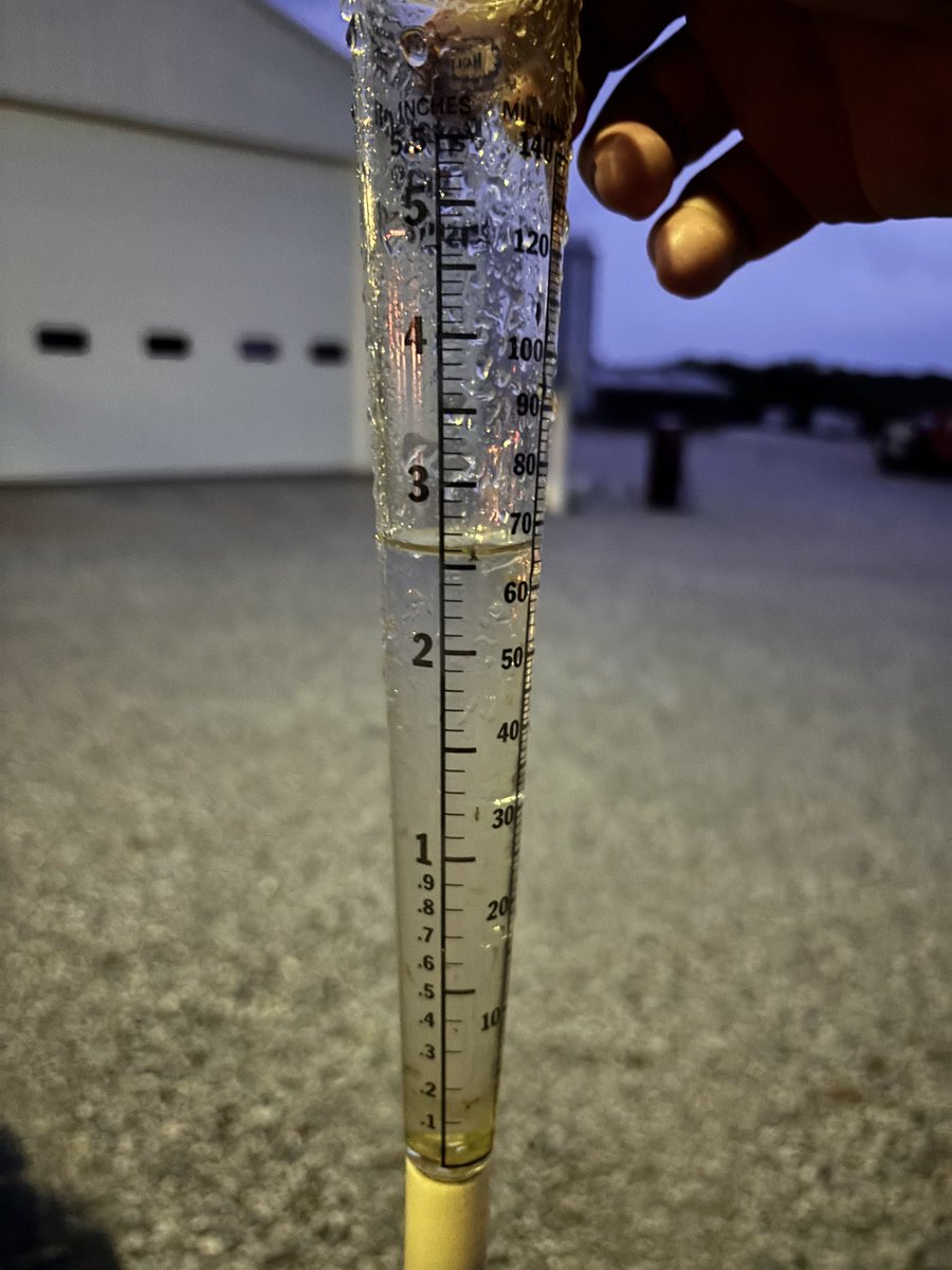 coryrice68's tweet photo. Had 1.6 yesterday and work up to another 2.6 today. Think this might postpone harvest a little bit. https://t.co/ZimNcUzU2P
