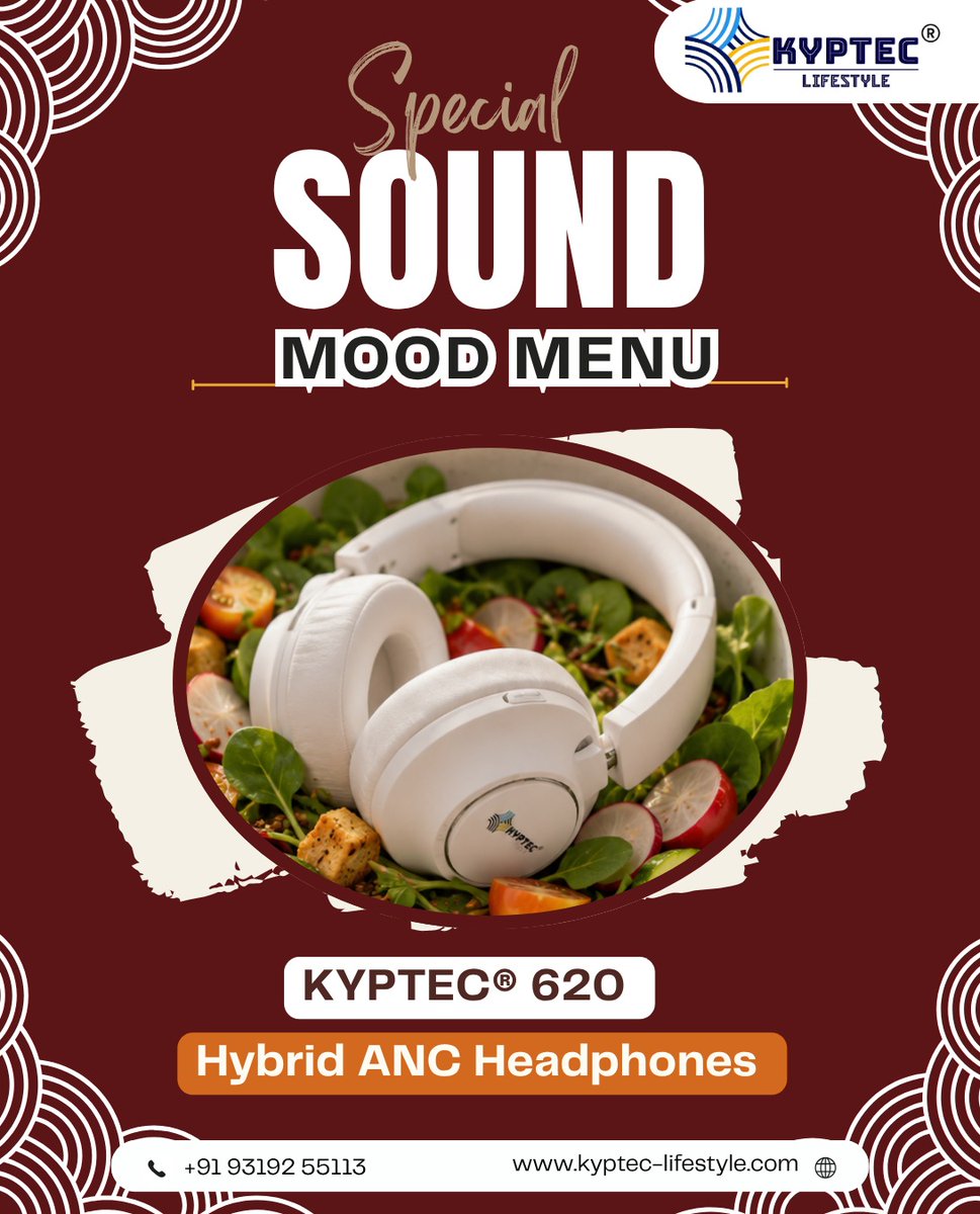 Kyptec_nitin's tweet photo. Your mood changes. Your sound should keep up. 🎧
From focused mornings to long playlists, travel breaks to late-night chill, KYPTEC® 620 Hybrid ANC Headphones are built to move with every part of your day. Comfortable over-ear design, clean styling, and a sound experience made for everyday listening make 620 an easy pick when you want one headphone for multiple moods.
Work mode, music mode, me-time mode — choose your vibe and press play.

India's Fastest Growing Audio Brand...Designed in India.

Follow Twitter page @Kyptec_Audio for latest launches & exclusive offers:

🛒 Also available on Amazon Just search on Amazon “Kyptec Headphones”
✔️ COD available
✔️ Easy EMI options

🛒 Shop Now on our Website: https://t.co/WwzDR7pdIr

Follow the Founders of Kyptec LifeStyle:
@Kyptec_nitin
@Kyptec_sweta
#Kyptec620 #HybridANC #WirelessHeadphones #MusicLifestyle #KyptecLifeStyle