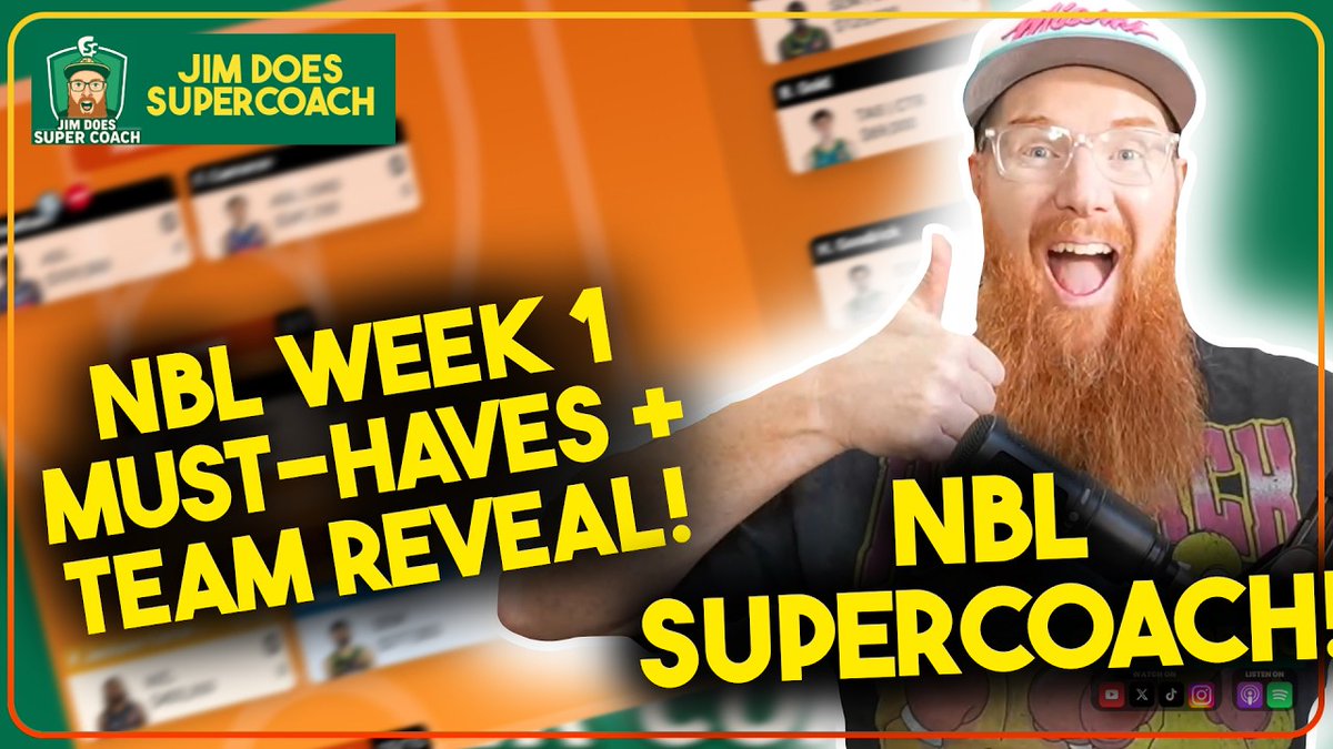 JimDoesSC's tweet photo. 🚨 LOOK OUT!!! We’re doing a bit of #NBLSupercoach! Looking at the MUST-HAVES for Round 1 &amp; our TEAM REVEAL!!!! You beauty! #NBL27 #Supercoach ⬇️⬇️ 🇦🇺🏀🔥

✅ Apple ➡️ https://t.co/cC2uOuyFXU

✅ Spotify ➡️ https://t.co/ExWT1V6fo9

✅ Youtube ⏩ https://t.co/JTrJuAHNFE https://t.co/PYEeL3RjjN