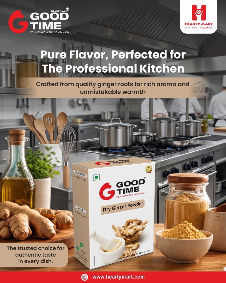 hearty_mart's tweet photo. Good Time Dry Ginger Powder - crafted from quality roots for that authentic taste in every dish. 🌿

🌐 Visit: https://t.co/ya7gHuqLge
🛒 Available at Hearty Mart stores &amp; online

#HeartyMart #GoodTime #DryGingerPowder #AuthenticFlavors #QualityIngredients https://t.co/vbx9aumRQe