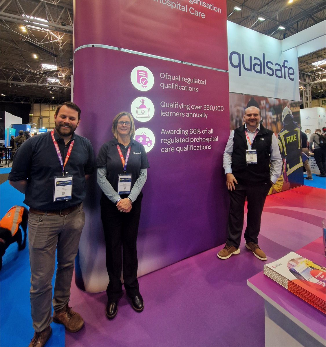 Qualsafe's tweet photo. The Qualsafe stand already gives you a glimpse into our role in Prehospital Care, but there's so much more to discover.

Our Prehospital Care team is on hand throughout #ESS2026, so come and meet Martin, Kate and Nick (who will have his eyes open) at Stand H35. https://t.co/LOj96dBnEa