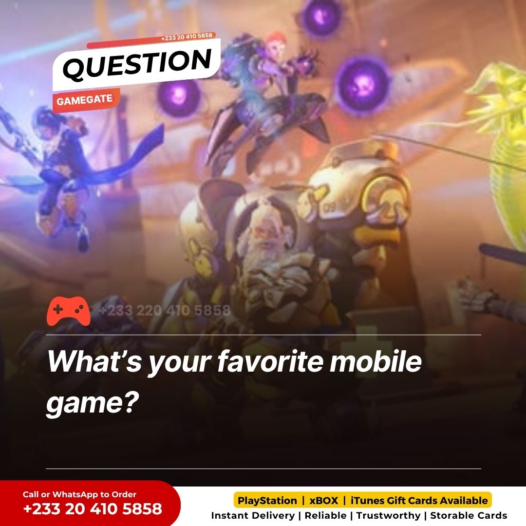 GameGateGh's tweet photo. What’s your favorite mobile game?
#PlayStation #xbox #psn #gamers #gaming #ghana #GhanaGamers #GiftCards #PlayStationGhana #XboxGhana #NintendoGhana #GamingGhana #InstantDelivery #GiftCardGhana #GhanaGaming #PSNGhana https://t.co/0uPHLGFvfM