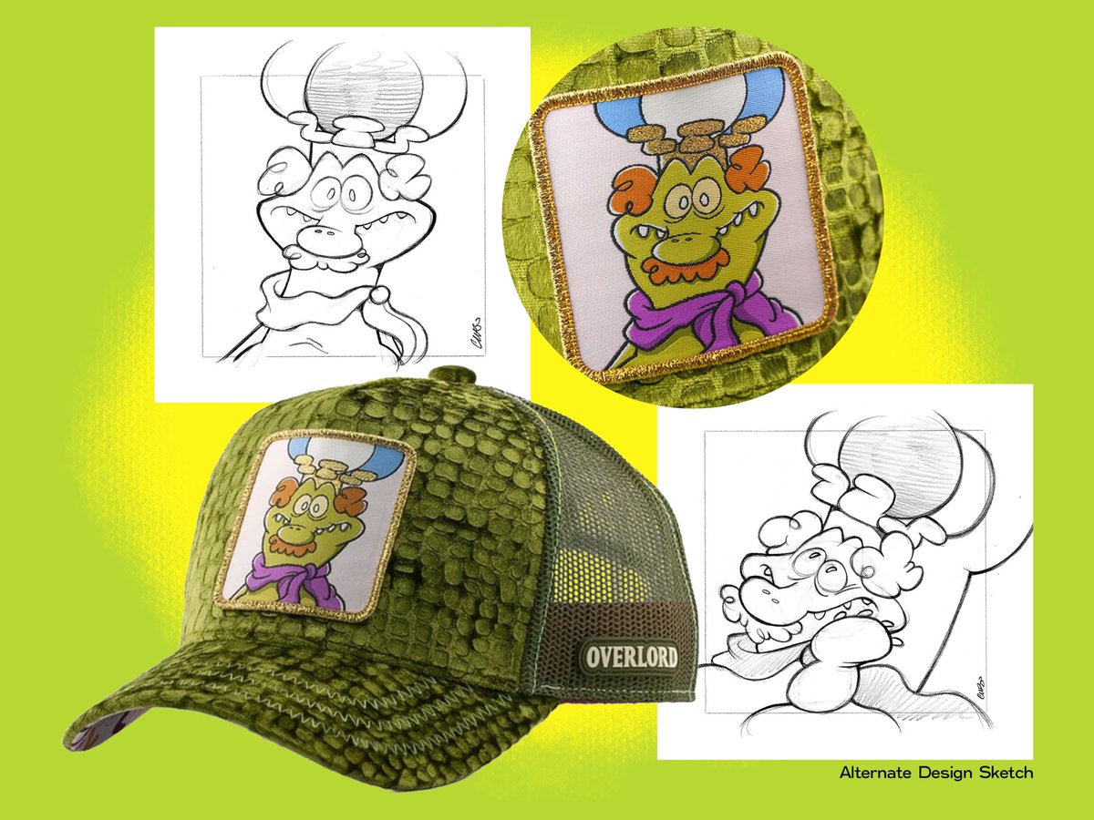 cwroederer's tweet photo. Yet another Sesame Street cap I helped to illustrate for Overlord Caps dropped a few days ago! The Muppet hats were already a joy, but as a lover of Sesame Street’s old animations, I was really tickled to have the chance to play with the iconic Alligator King! https://t.co/ifkqJxjcLe