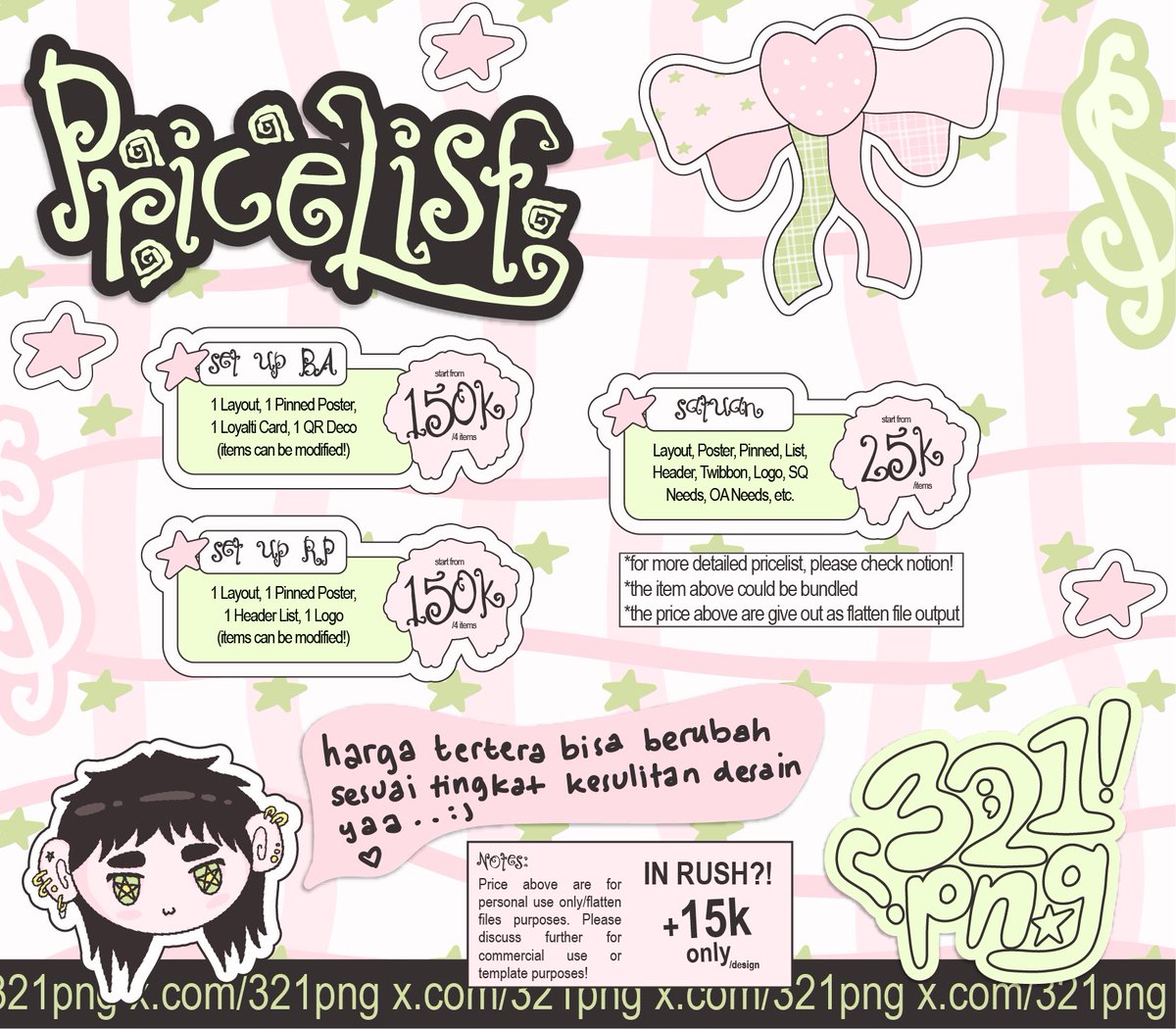 321png's tweet photo. ꩜PEN TO W★RK!¡

Commissions are OPEN! Hi sweetlings, 321png are now available for concert/event freebies commission with no limitations on request or customs! 

Will make your dream design come true! 💥

Portfolio: https://t.co/3oQhCYziul &amp; https://t.co/T27v3MsNzY #bealanja https://t.co/B45KILqQwI
