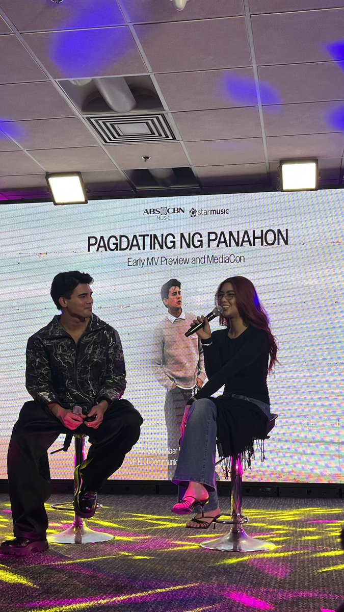 LovetiesOFC's tweet photo. BINI MIKHA here at Pagdating ng Panahon MV Preview and MediaCon!!! 

#INIGOPnP https://t.co/mmaZyhYNvv