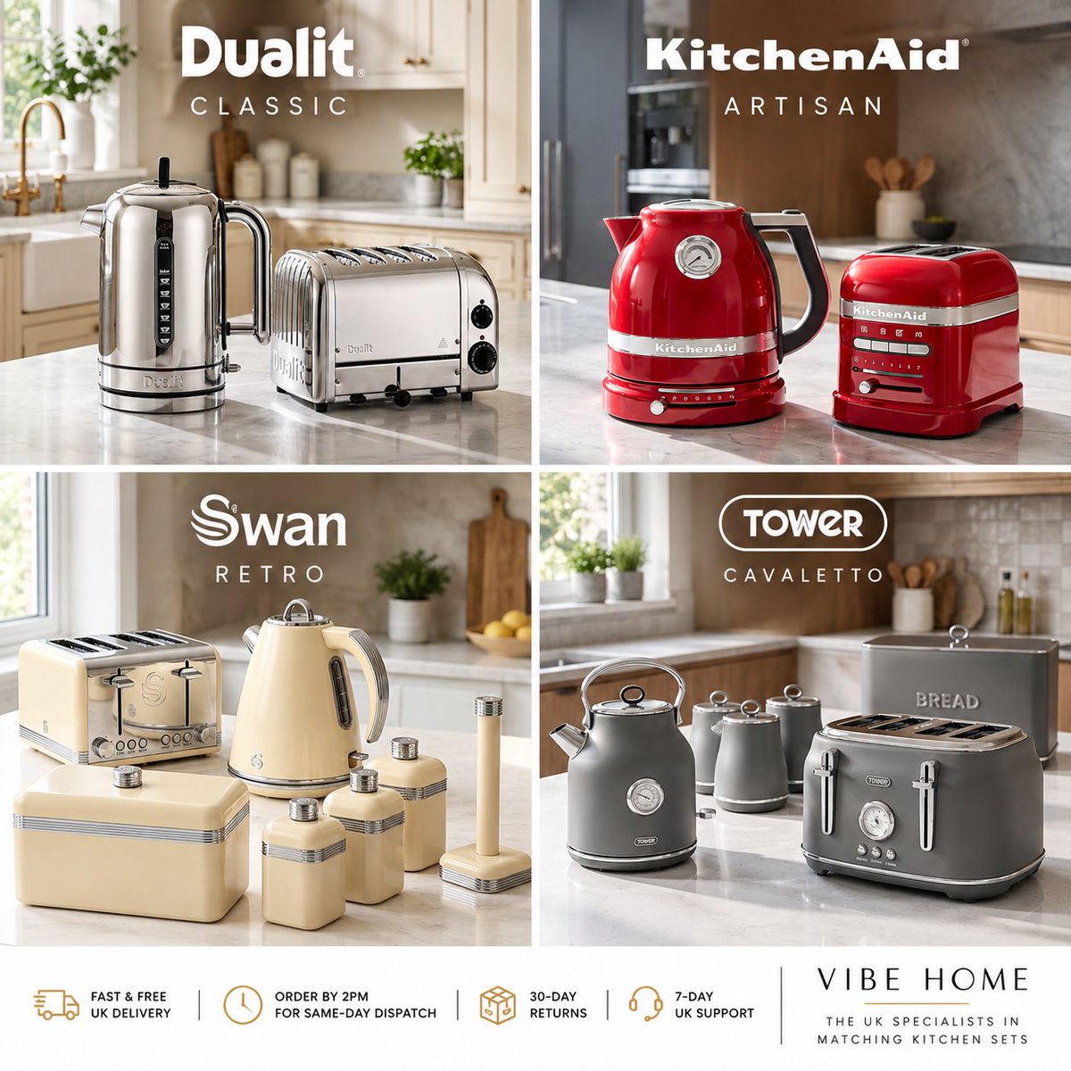 vibe_home_uk's tweet photo. You can only choose ONEβ¦ π
A β Dualit Classic β¨
B β KitchenAid Artisan β€οΈ
C β Swan Retro π€
D β Tower π©Ά
Which kitchen personality are you β A, B, C or D?
π https://t.co/UHYuv1tiSc
#KitchenStyle #KitchenInspo #MatchingKitchen #KitchenDesign #KitchenIdeas #VibeHome https://t.co/DEHCd8cArJ