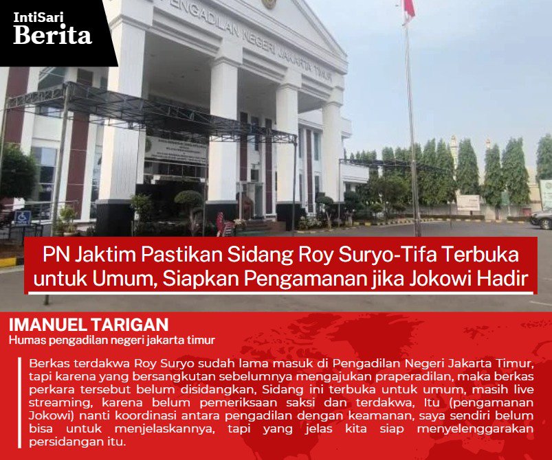 luludarauta's tweet photo. saya positif soal kesiapan PN JakTim handle sidang Roy Suryo yang terbuka dan aman https://t.co/jDmzpMQtvG