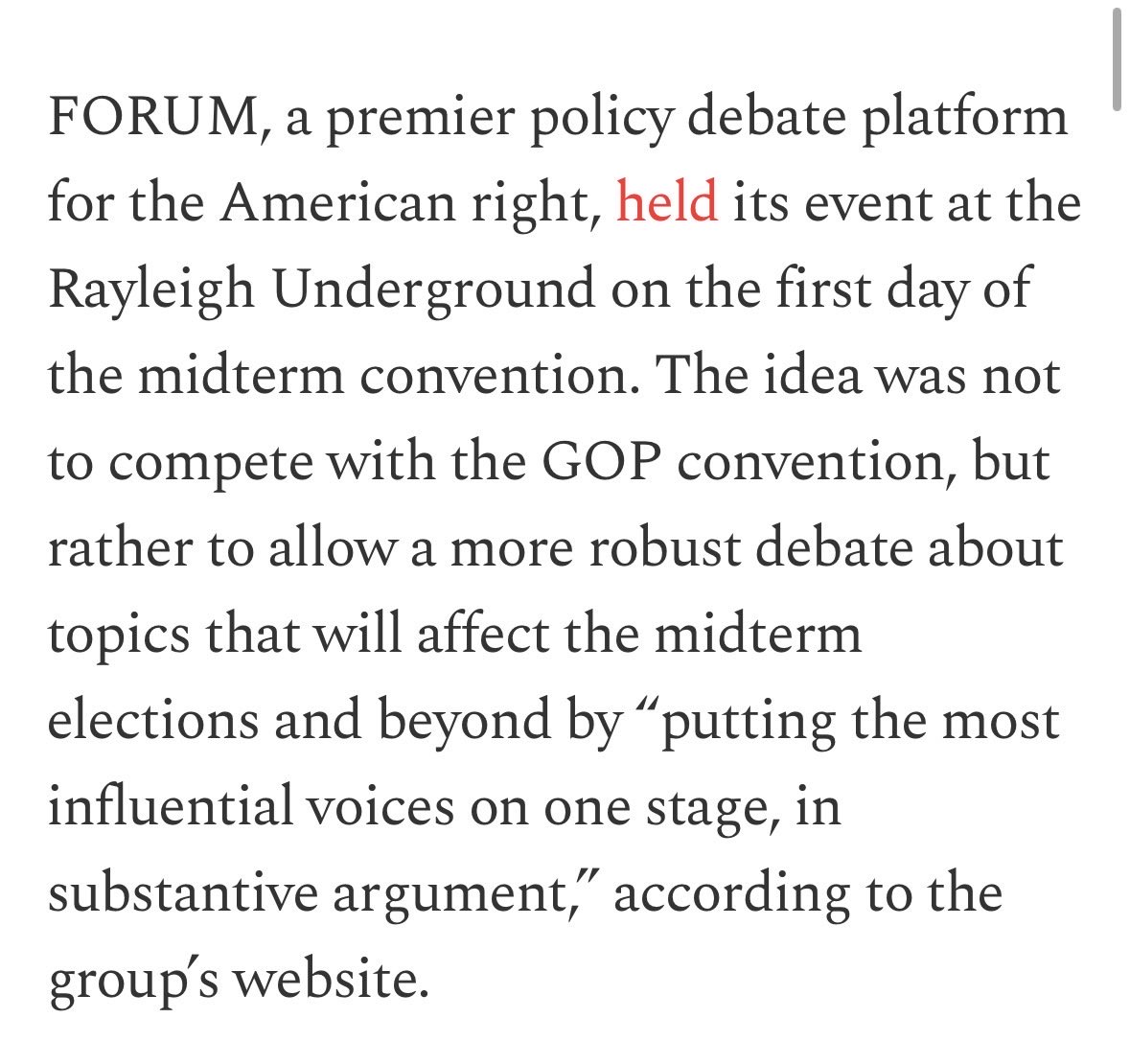 docMJP's tweet photo. “The left isn’t used to seeing a party hold productive arguments with itself in the open. And while the event did not settle immigration, family policy, public health, or the AI question. It did force the people who will write the next decade’s rules into the same room to hold these discussions for the everyday American to witness.

And to Peterson’s point, a majority coalition that cannot do that will not remain a majority for long. Wednesday in Irving suggested that at least some of the right is finished treating every internal fight as betrayal. Instead, it showed that it is possible to go about doing the ordinary work of power.”

—@MaryRooke_, @DailyCaller writing about @ApplyToForum. Maybe you join us next time?