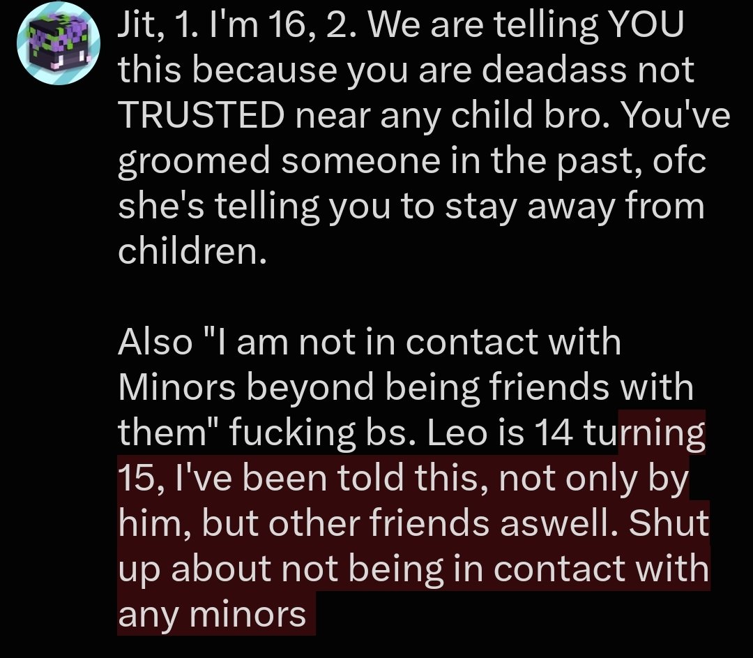 laavnder_'s tweet photo. @FlowSMPRebirth @KingKudo0 Not only have u ruined ur own mental health because of some dumb shit that u have done, u have again ruined kudo's and everyone elses that has to deal with this shit because u thought it would be a good idea to do smth stupid that YK will get u into drama. https://t.co/zEAXs1iQsr