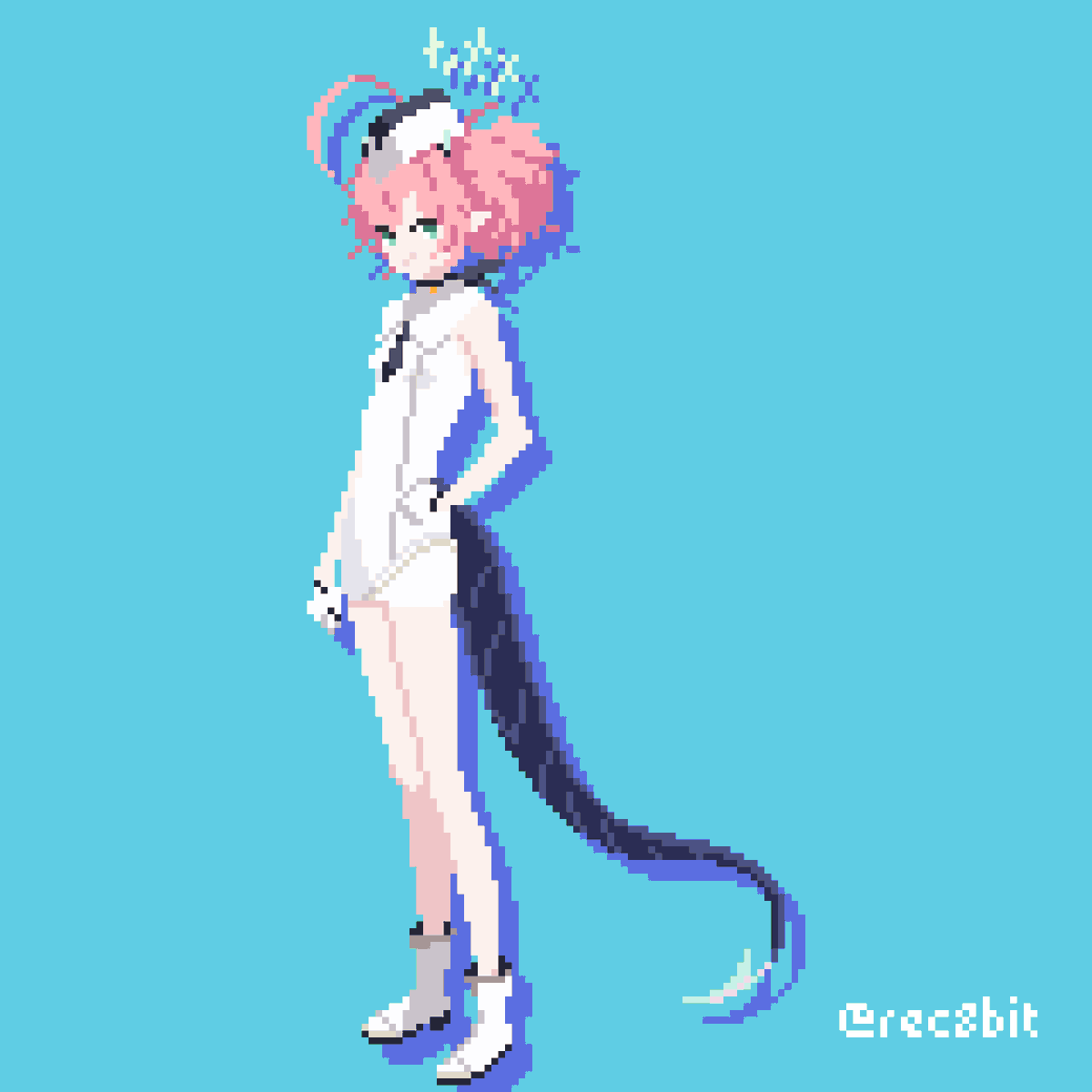 rec8bit's tweet photo. 🍑由良木モモカ / Yuraki Momoka

#BlueArchive 
#pixelart https://t.co/0tY6ulgPqE