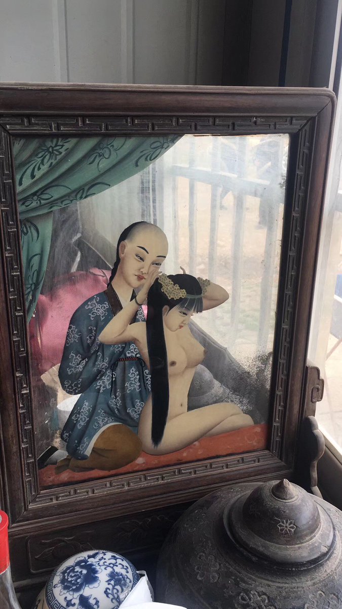 Alpynan's tweet photo. 距今400年前的产品 
放在今天依旧扛造，镜面水银画！
古人真的很有一套，你看这幅闺房嬉闹 https://t.co/C6YQGEf9q7