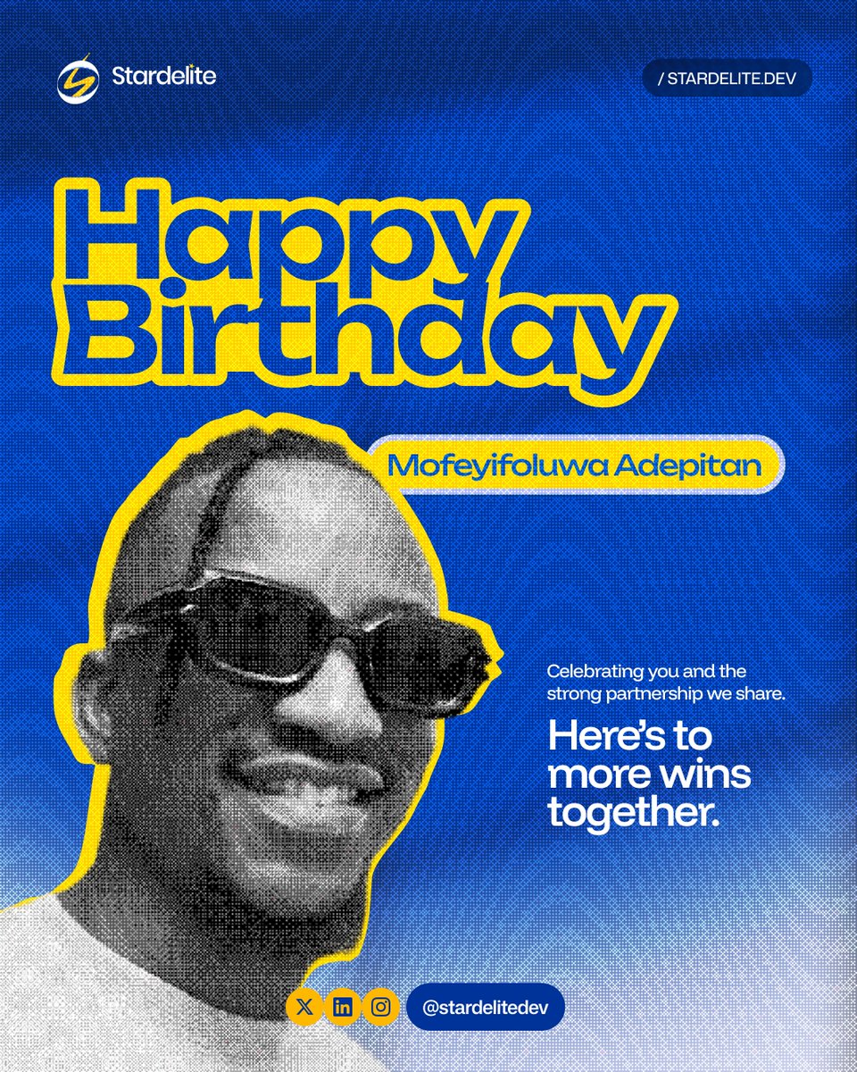 stardelitedev's tweet photo. Happy Birthday to one of our most valued partners 🎂

Great things are built with great people. Here's to more wins together. https://t.co/140r4EQE6Z