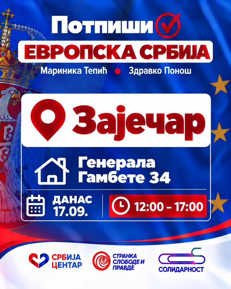 Veroslavns's tweet photo. @bobdurlic @karabinjera Krenuo Zaječar sa potpisima. Promivišite malo. https://t.co/RcpMdCs6gj