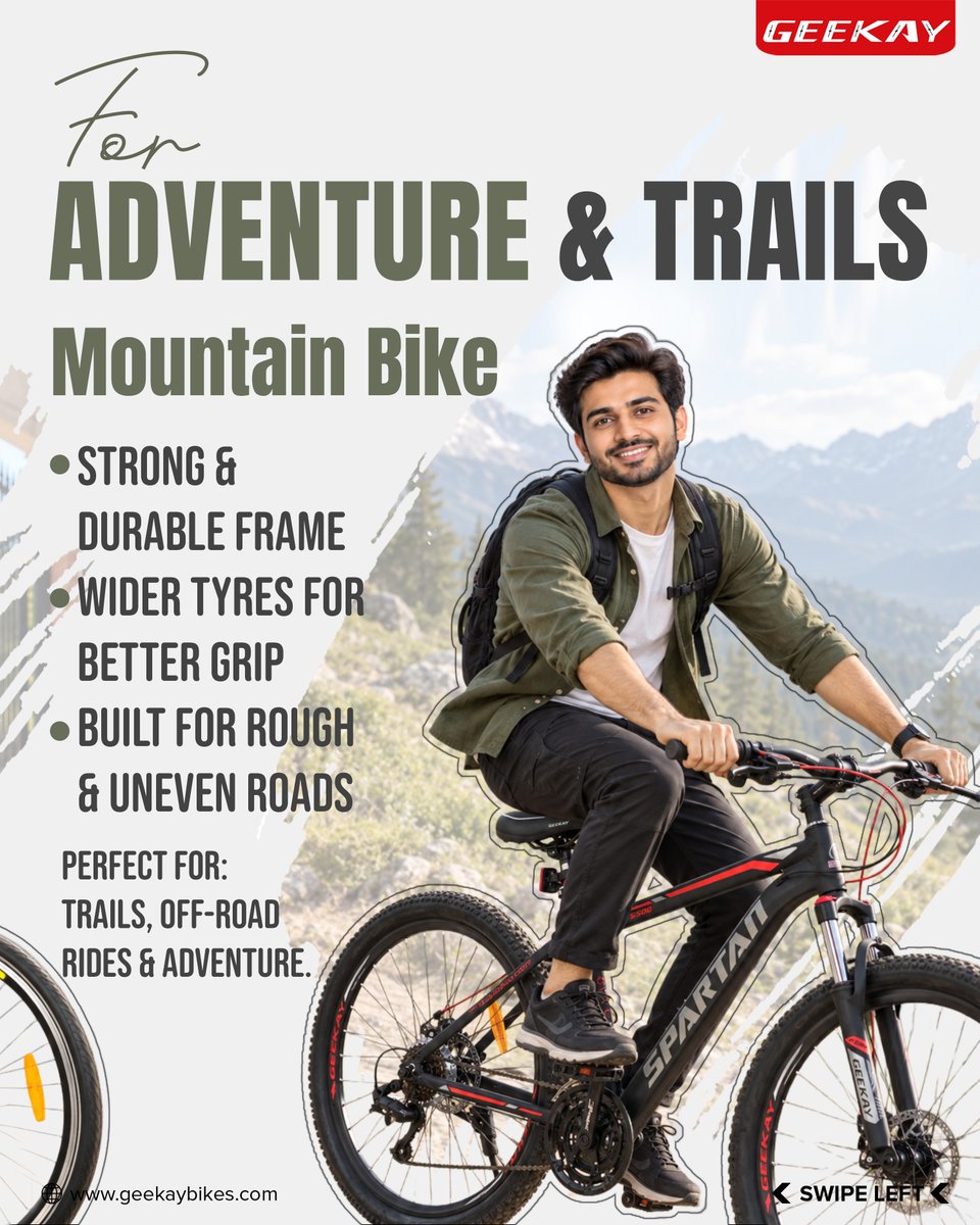 GeekayBikes's tweet photo. 🚲 Find the bicycle that fits your lifestyle! Your perfect ride is just a swipe away. ✨
#GeekayBikes #BicycleBuyingGuide #FindYourRide #CyclingLife https://t.co/L0OfIjxARK