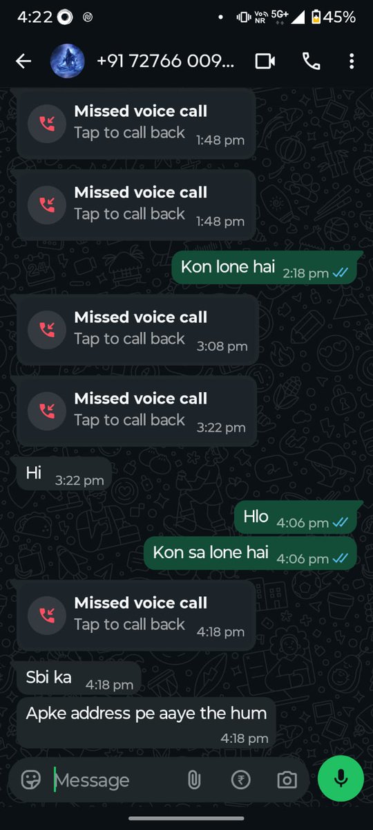 mmansiverma's tweet photo. @SBICard_Connect @RBI   I am receiving Visit  threatening calls and messages on WhatsApp from Sbi regarding my loan +9172766 00922. Kindly look into this matter urgently and take appropriate action against the recovery agents Kindly provide dnd or settlement offer https://t.co/Y4CO0uZhQW