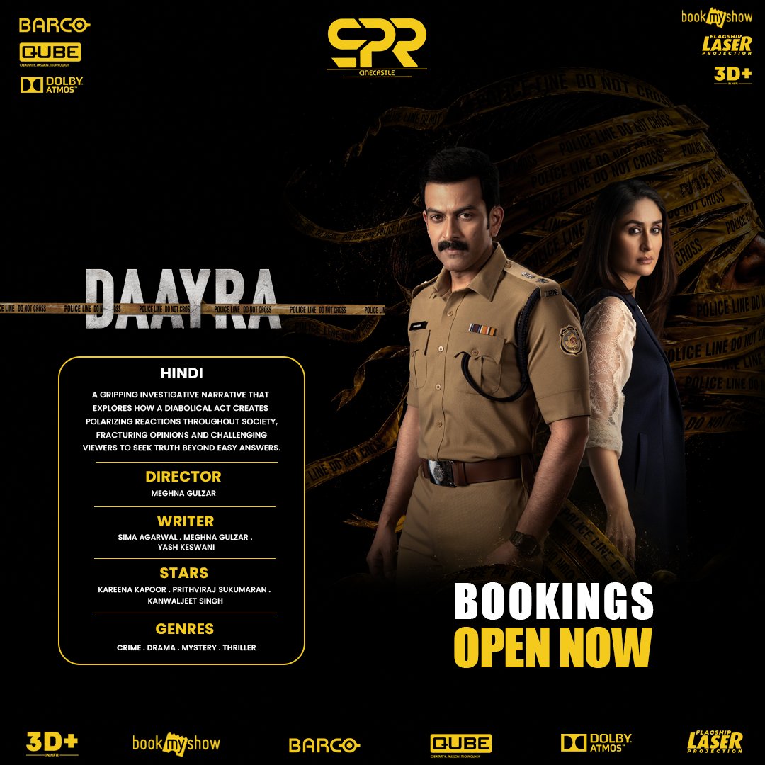 SPRcinecastle's tweet photo. 🔥🎬 *DAAYRA – BOOKINGS ARE NOW OPEN!* 🎟️✨
Get ready for an exciting cinematic experience on the *BIG SCREEN!* 🍿🔥
🎟️ *Book your seats now and don't miss DAAYRA in theatres!*
📍 *Only at SPR Cinecastle* ❤️🎬
🎥🍿🎟️🔥✨❤️
#Daayra #BookingsOpen #BookNow #SPRCinecastle #TamilCinema #BigScreenExperience #CinemaLovers #MovieTime #TheatreVibes #NowBooking #DontMissIt #Salem