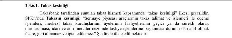 Cemmdursunn's tweet photo. Değerli dostlar, rica ediyorum artık beni afaki varsayımlarla eleştirmeyin.

Tek gayem; hukuk, mevzuat ve takas işleyişini bir arada analiz edebilen biri olarak bu süreçte mağdur olan herkese ışık tutabilmektir. Bu çok boyutlu finansal tabloyu ne bir banka müdüründen ne de standart bir avukattan bu kadar şeffaf duyamazsınız. Lütfen dedikodulara değil, ortaya koyduğum resmi mevzuata odaklanın.

"Dünkü emirler iptal edilir mi, tasfiye gelince haklar yanar mı?" diye tartışıp duranlara bizzat resmi lisanslama otoritesinin (SPL) ders notundan kanunun amir hükmünü bırakıyorum:

Sermaye Piyasası Kanunu ve Takasbank Mevzuatı — "Takas Kesinliği İlkesi":

"İdari ve adli merciler nezdinde TASFİYE İŞLEMLERİNE BAŞLANMASI DURUMU DA DÂHİL OLMAK ÜZERE, takas talimat ve işlemleri ile ödeme işlemleri GERİ ALINAMAZ VE İPTAL EDİLEMEZ."

Hukuken başka bir açıklama yapmaya gerek yok sanırım. 16 Eylül seans kurallarına uygun tescillenmiş takas alacakları kanunun açık teminatı altındadır. Konu hukuken kapanmıştır.

Resmi Kaynak: SPL Lisanslama Eğitim Notları (Madde 2.3.6.1) https://t.co/uXQAwdRuSk

#TP2 #tefas #spk #takasbank #bist100