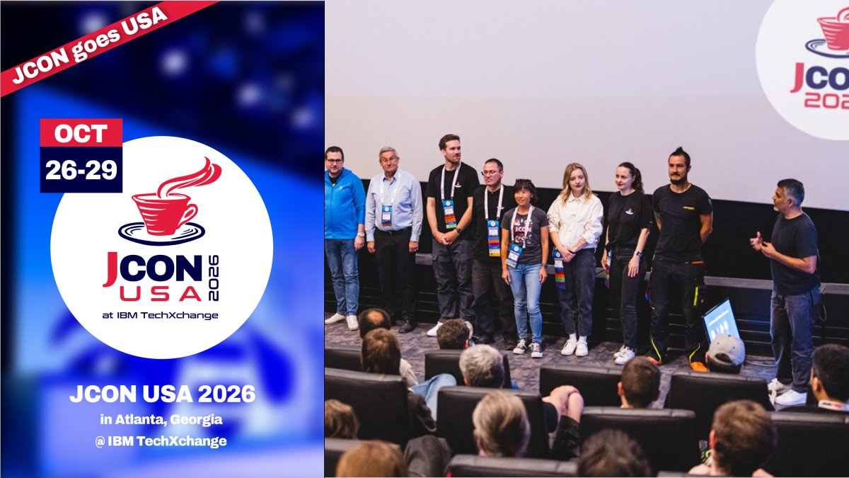 JAVAPROmagazin's tweet photo. Die #JavaCommunity trifft sich in Atlanta! 23 Sessions zu #Java, #AI & #CloudNative โ & vor allem Austausch mit den Menschen, die diese Technologien gestalten.
Und das ist lรคngst nicht alles!
Mehr von @RichardFichtner: https://t.co/ufYEzYrx7z
#JCONUSA26 #IBMTechXchange @IBM https://t.co/N83NPYtlrU